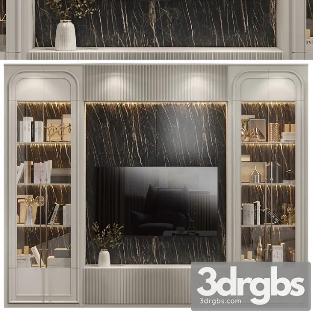 Neoclassical TV Wall 018 3D Model Download