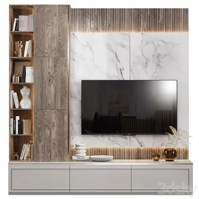 Neoclassical TV Wall 021 3D Model
