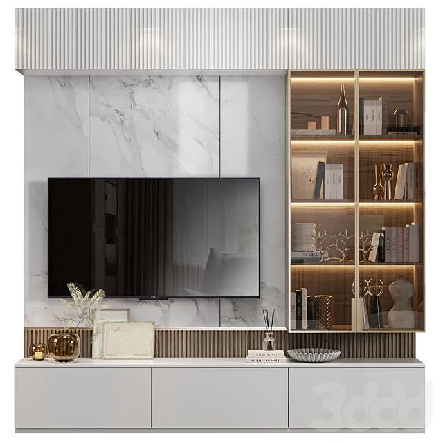 Neoclassical TV Wall 022 3D Model