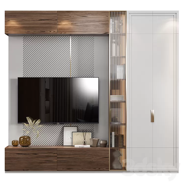 Neoclassical TV wall 024 3D Model