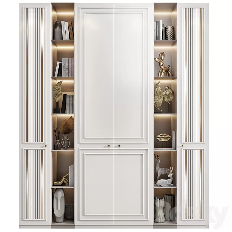 Neoclassical wardrobe 07 3D Model Free Download
