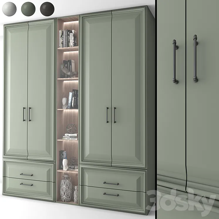 Neoclassical wardrobe 08 3D Model Free Download