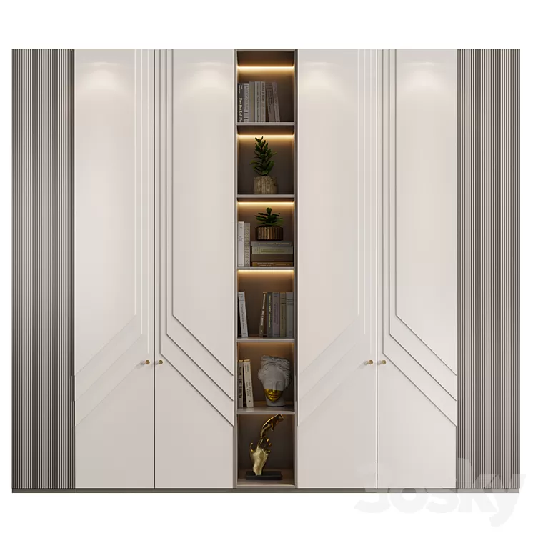 Neoclassical wardrobe 40 3D Model Free Download
