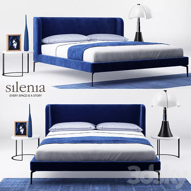 Neocon bed and Zero marble table – Silenia 3D Model
