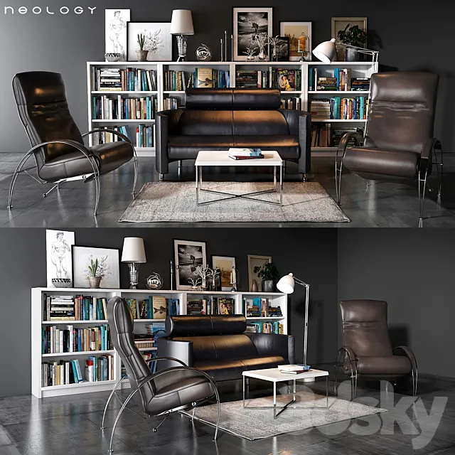 Neology Livingroom set 01 3D Model