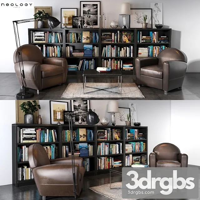 Neology livingroom set 02 2 3D Model Download