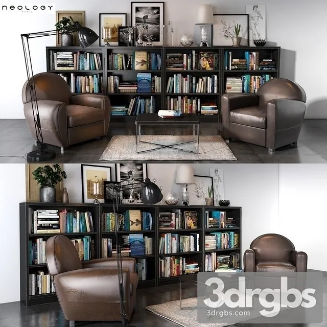 Neology Livingroom set 02 3D Model Download