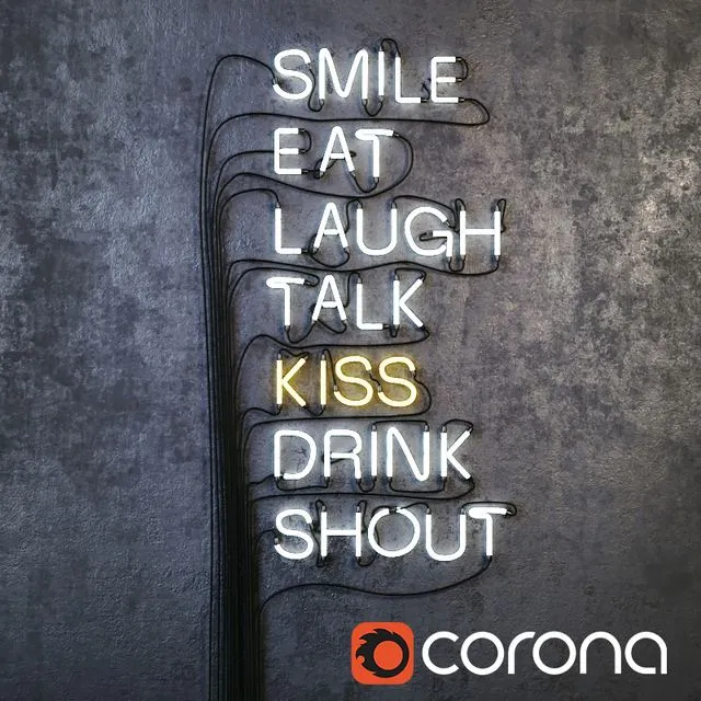 Neon letters (whole alphabet) 3D Model