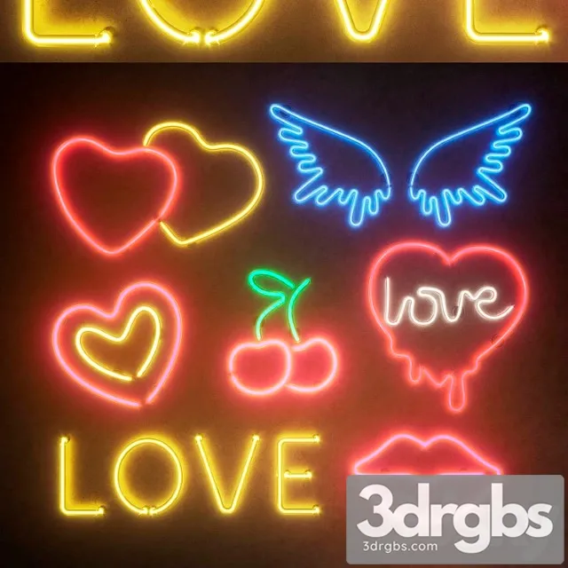 Neon Light modules. set 29. neon 3D Model Download