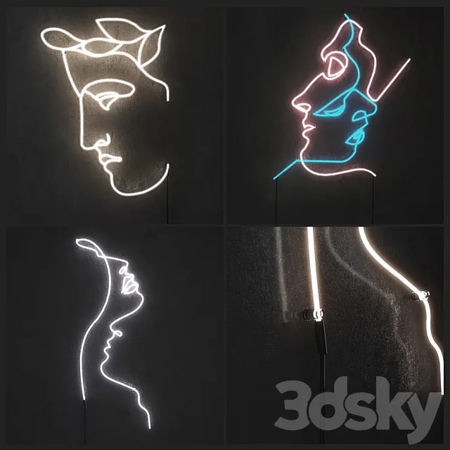 Neon light. Set 1 3DModel
