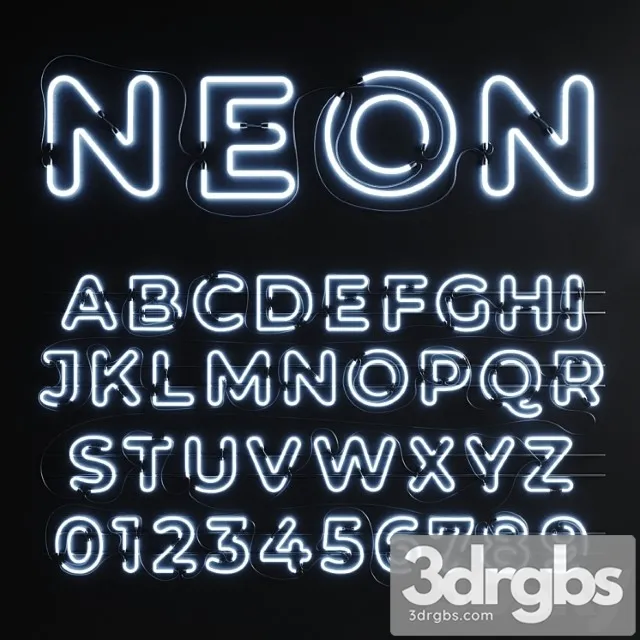 Neon set 012 neon alphabet Neon set 012 neon alphabet
