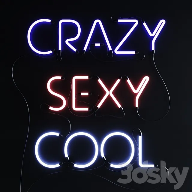Neon Set 019 Neon Sign 3D Model