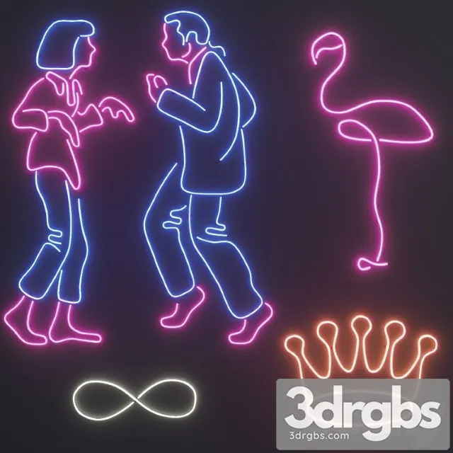 Neon set 1 3D Model Download