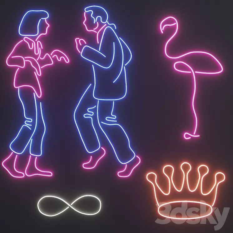 Neon Set 1 3D Model Neon Set 1 3D Model