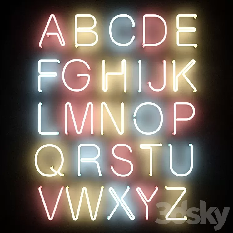 Neon set 2 3D Model Neon set 2 3D Model