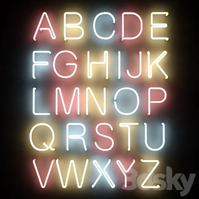 Neon set 2 3DModel