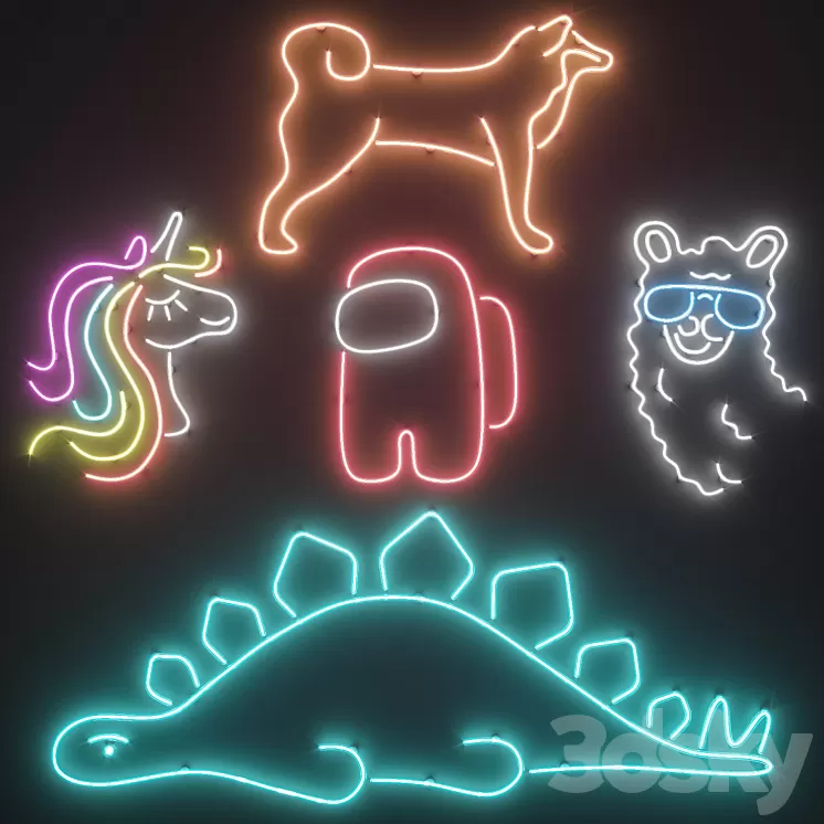 Neon Set 25 3D Model Free Download Neon Set 25 3D Model Free Download