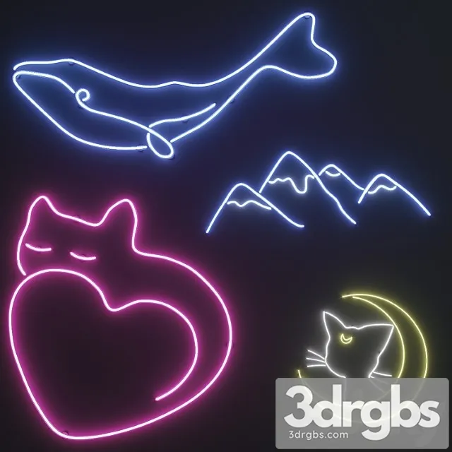 Neon set 2_2 3D Model Download