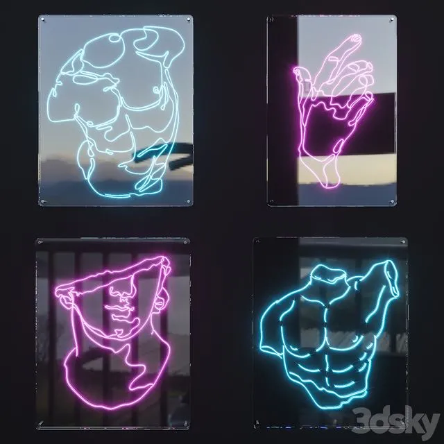 Neon Set 38 3D Model Neon Set 38 3D Model