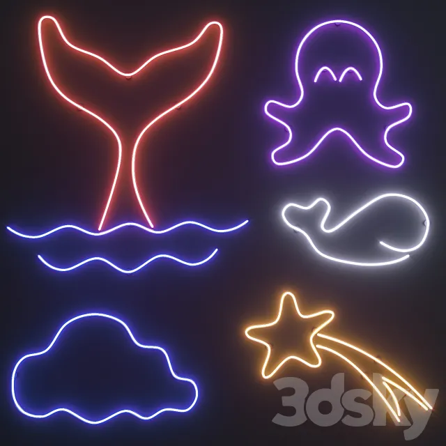 Neon Set 4 3D Model