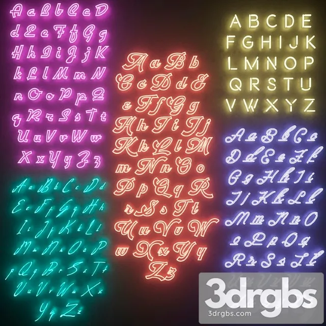 Neon set 4_21 3D Model Download
