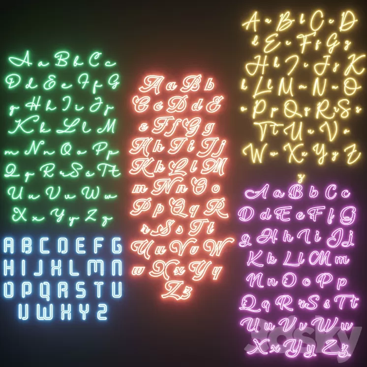 Neon set 5 3D Model Neon set 5 3D Model