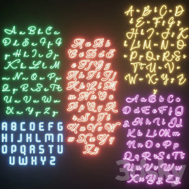 Neon set 5 3DModel