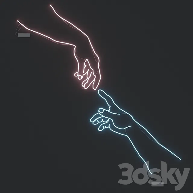 neon sign “Creation of Adam” 3D Model