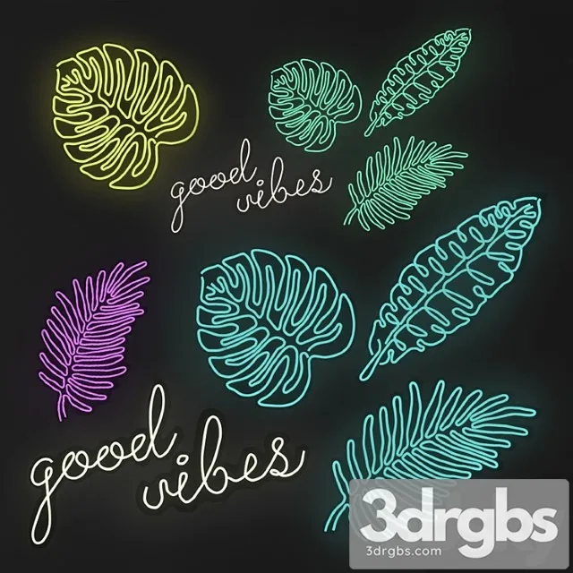 Neon sign – monstera. good wibes Neon sign – monstera. good wibes