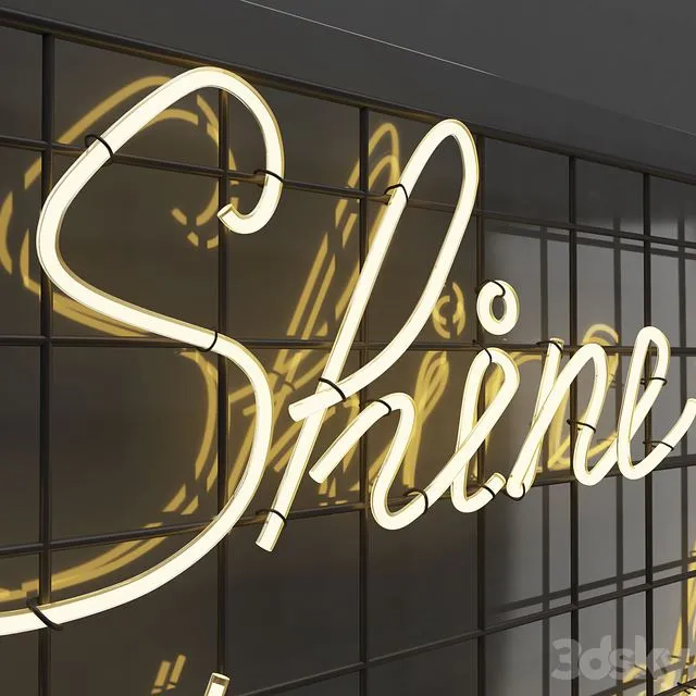 Neon sign – Shine bright like a diamond 3D Model Neon sign – Shine bright like a diamond 3D Model