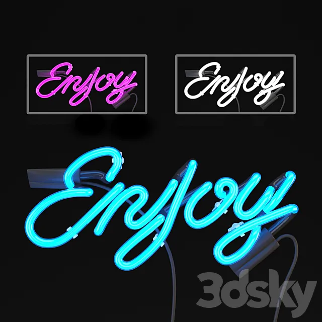 Neon Signboard 2 3D Model
