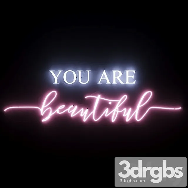 Neon text 05 you are beautiful Neon text 05 you are beautiful