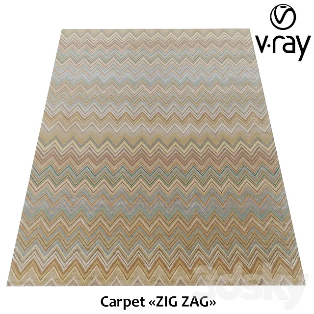 Nepali carpet “ZIG ZAG” 3D Model Nepali carpet “ZIG ZAG” 3D Model