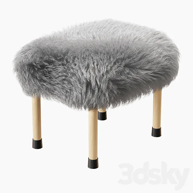 Nerys Sheepskin Footstool 3DModel Nerys Sheepskin Footstool 3DModel
