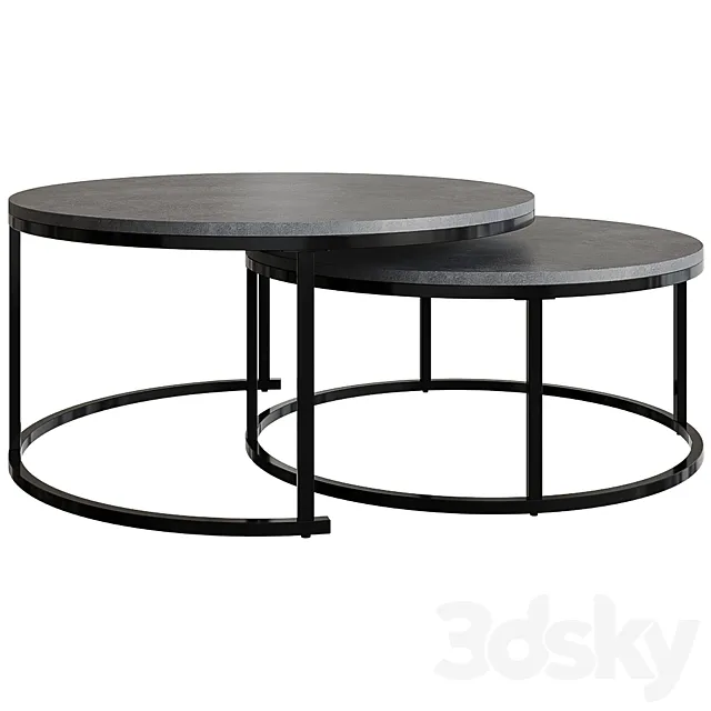 Netice 2 Piece Coffee Table Set 3D Model