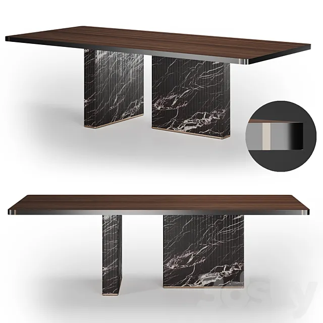 NETTUNO | Rectangular Table by Paolo Castelli 3D Model NETTUNO | Rectangular Table by Paolo Castelli 3D Model