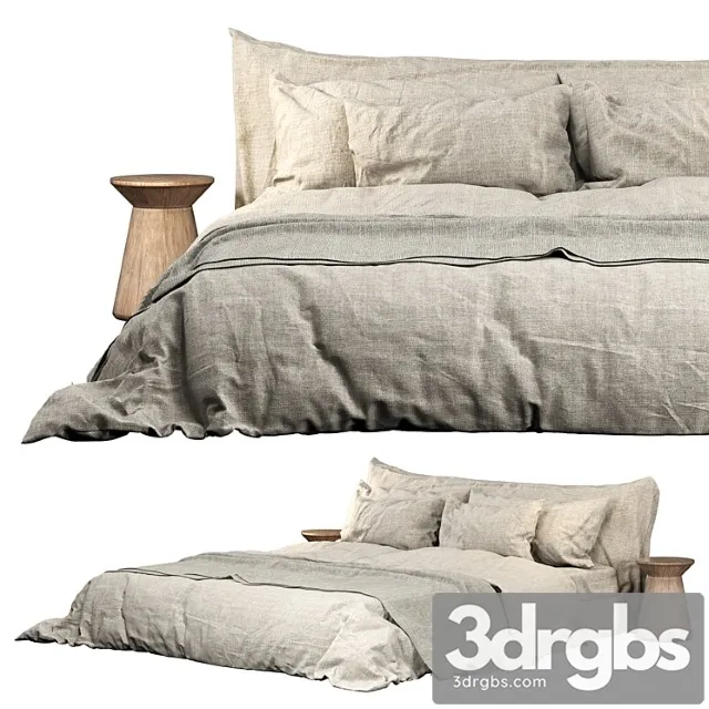 Neutral colored cozy bed with zara home linen bedding 02 Neutral colored cozy bed with zara home linen bedding 02