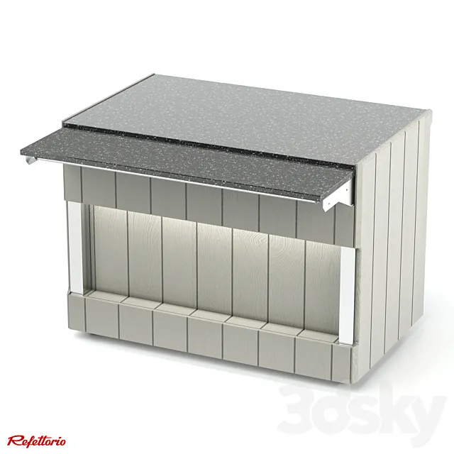 Neutral counter without shelf RN1 xB Capital 3D Model