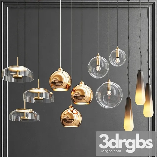 New Collection Of Pendant Lights 9 3D Model Download