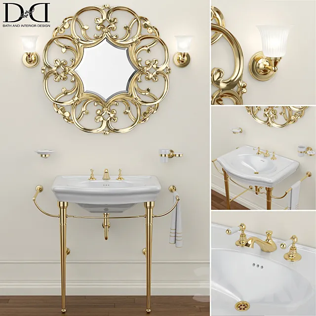 NEW ETOILE Sink and AMELIE mirror Devon Devon 3D Model NEW ETOILE Sink and AMELIE mirror Devon Devon 3D Model