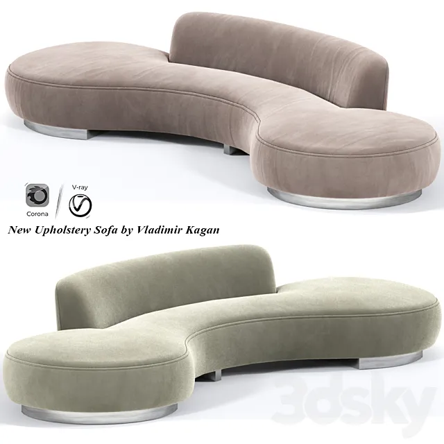 New Upholstery Sofa by Vladimir Kagan 3D Model New Upholstery Sofa by Vladimir Kagan 3D Model