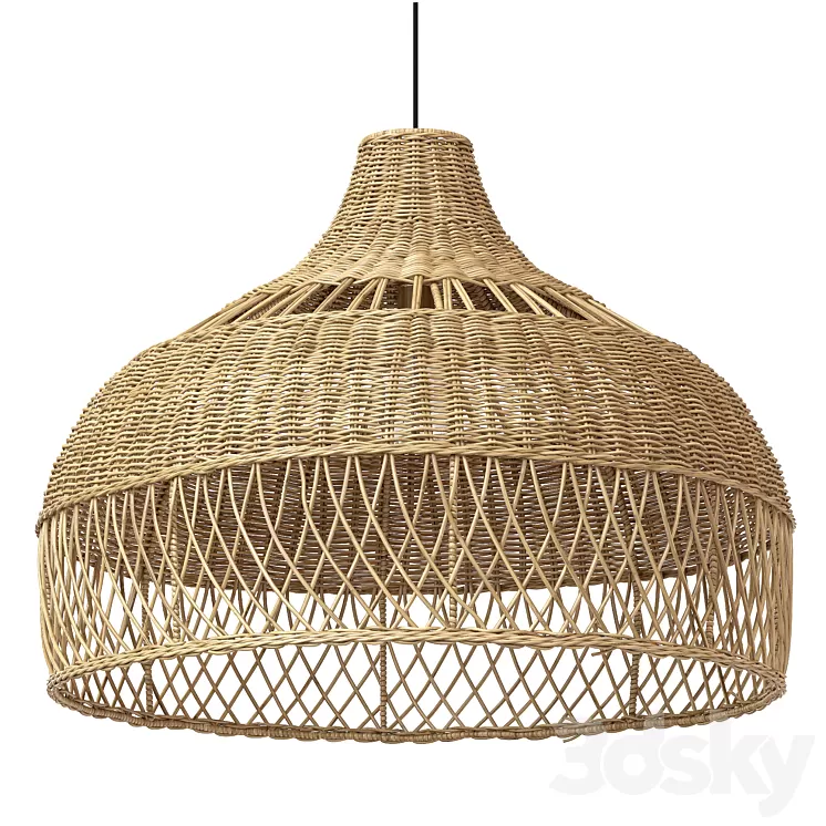 New wicker round tulip skirt rattan light 3D Model Free Download