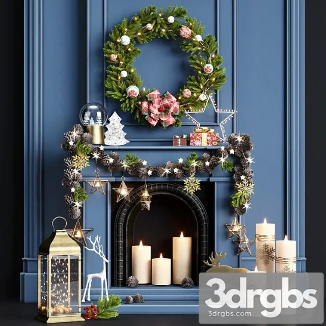 New Year Decorative Set 3 3D Model Download New Year Decorative Set 3 3D Model Download