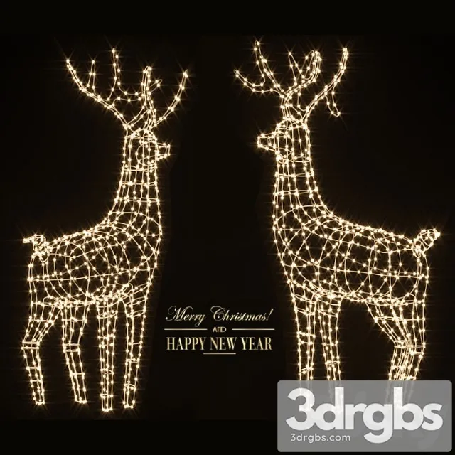 New year deer 3D Model Download