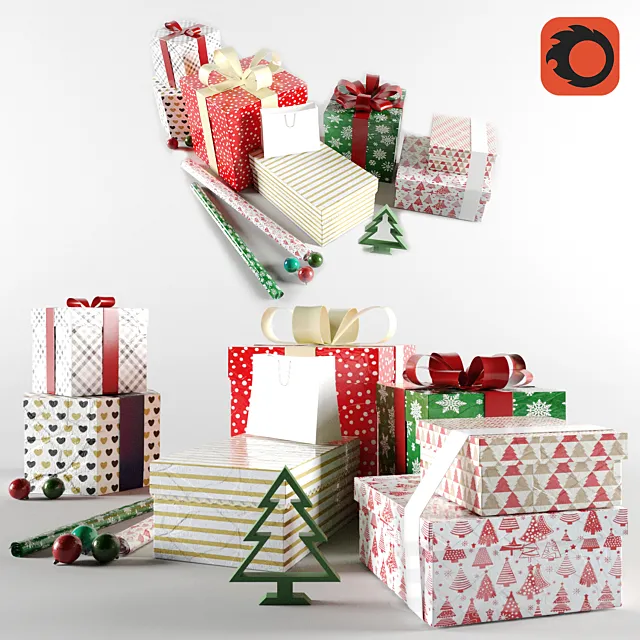 New Year gifts 3D Model New Year gifts 3D Model