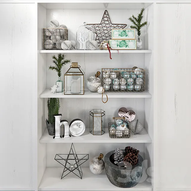 New Year or Christmas decorative set 3DModel