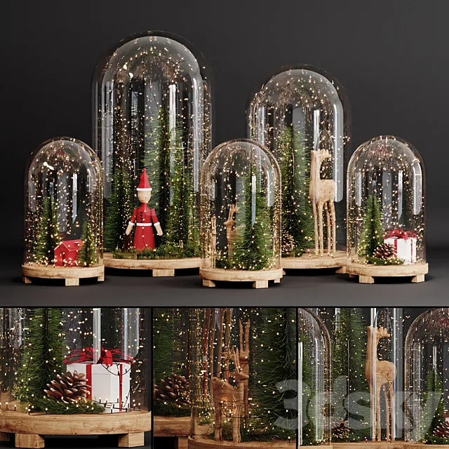 New year’s decorative set 3D Model