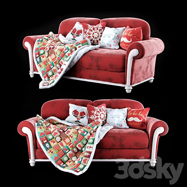 New Year’s sofa. 3D Model