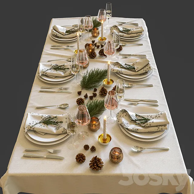 New year’s table setting 3DModel