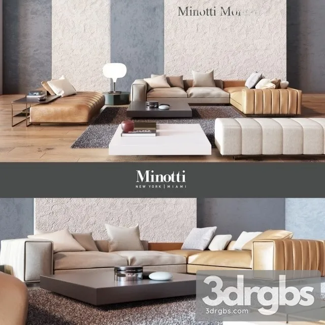New York Miami Minotti Sofa 3D Model Download